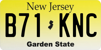 NJ license plate B71KNC