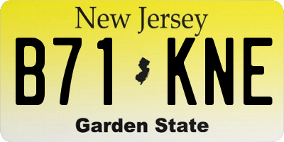 NJ license plate B71KNE