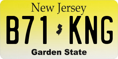 NJ license plate B71KNG