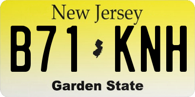 NJ license plate B71KNH