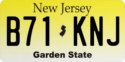 NJ license plate B71KNJ