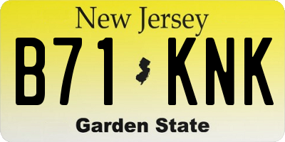 NJ license plate B71KNK