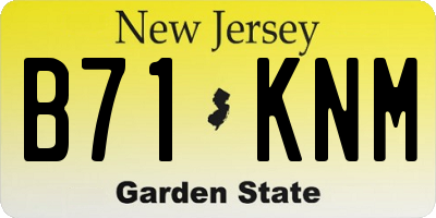 NJ license plate B71KNM