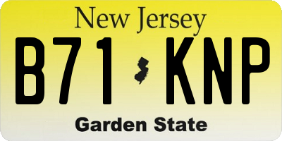 NJ license plate B71KNP