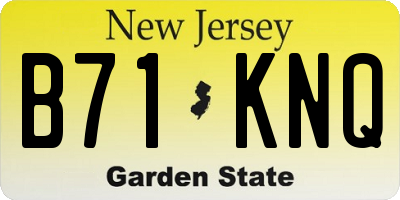 NJ license plate B71KNQ
