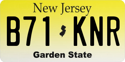 NJ license plate B71KNR