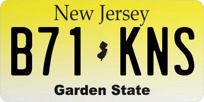 NJ license plate B71KNS