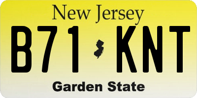 NJ license plate B71KNT