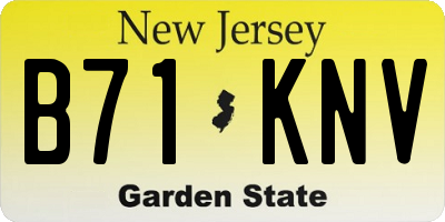 NJ license plate B71KNV