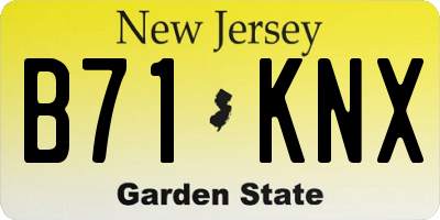 NJ license plate B71KNX