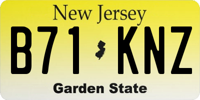 NJ license plate B71KNZ