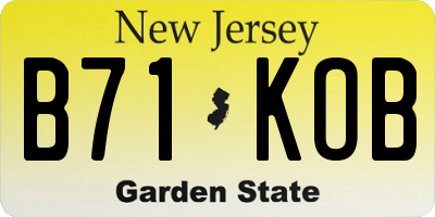NJ license plate B71KOB