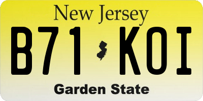 NJ license plate B71KOI