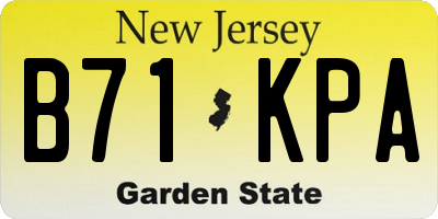 NJ license plate B71KPA
