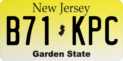 NJ license plate B71KPC