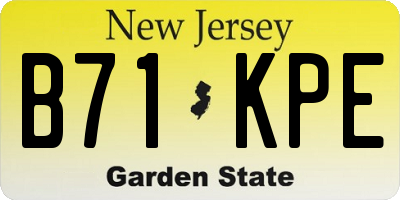 NJ license plate B71KPE