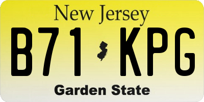 NJ license plate B71KPG
