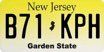 NJ license plate B71KPH