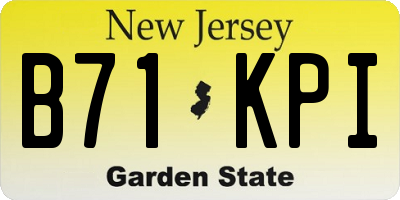NJ license plate B71KPI