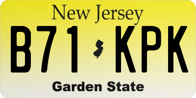 NJ license plate B71KPK