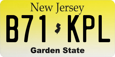 NJ license plate B71KPL