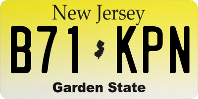 NJ license plate B71KPN