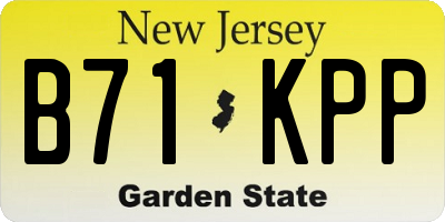 NJ license plate B71KPP