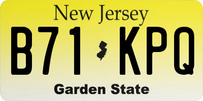 NJ license plate B71KPQ