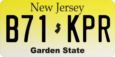 NJ license plate B71KPR