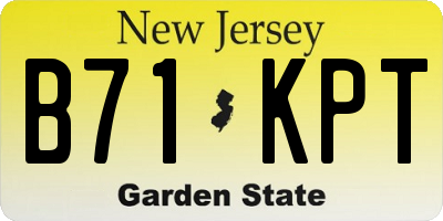 NJ license plate B71KPT