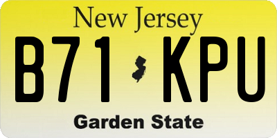 NJ license plate B71KPU