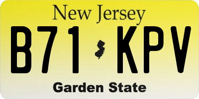 NJ license plate B71KPV