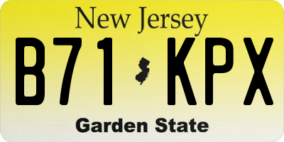 NJ license plate B71KPX