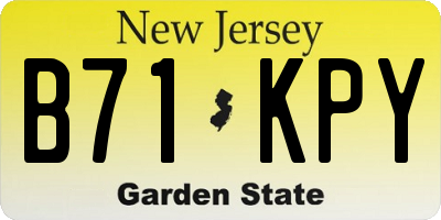 NJ license plate B71KPY