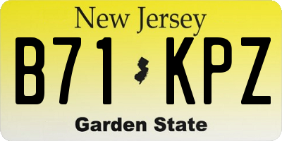 NJ license plate B71KPZ