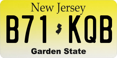 NJ license plate B71KQB