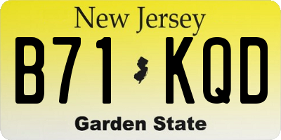 NJ license plate B71KQD