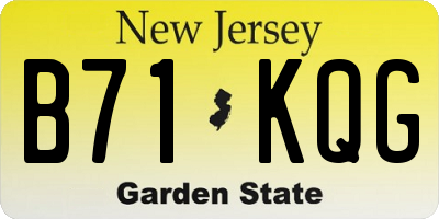 NJ license plate B71KQG