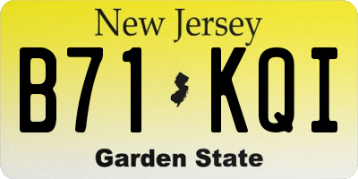 NJ license plate B71KQI