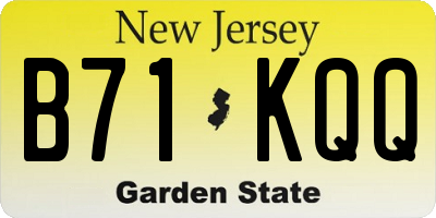 NJ license plate B71KQQ