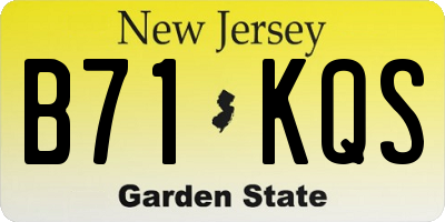 NJ license plate B71KQS