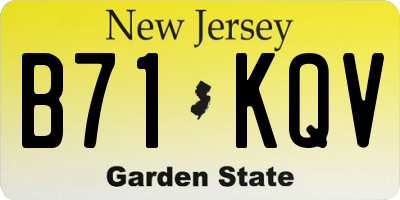 NJ license plate B71KQV