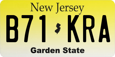 NJ license plate B71KRA