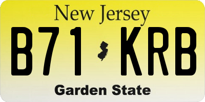 NJ license plate B71KRB