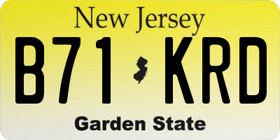 NJ license plate B71KRD