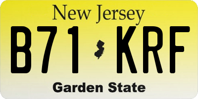 NJ license plate B71KRF
