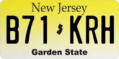 NJ license plate B71KRH