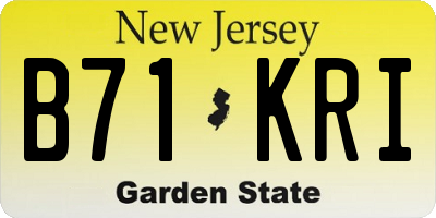 NJ license plate B71KRI