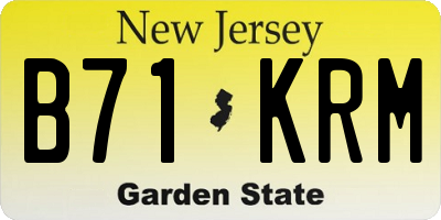 NJ license plate B71KRM