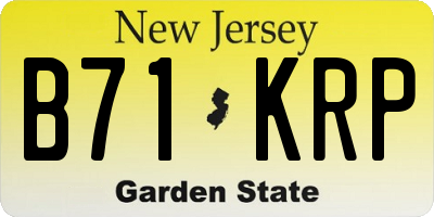NJ license plate B71KRP